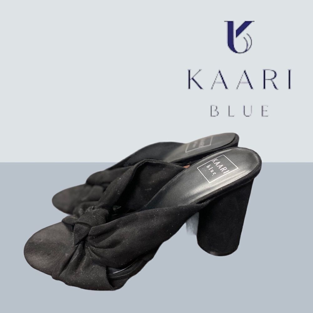 Kaari Blue "Katie" Black Knotted Pumps Sandals 10 - Picture 2 of 5